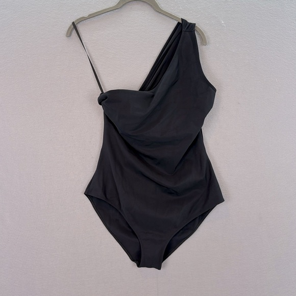 CHIRA BONI women’s black open back Cut out one shoulder swimsuit onepiece XXL/12 - Picture 9 of 11